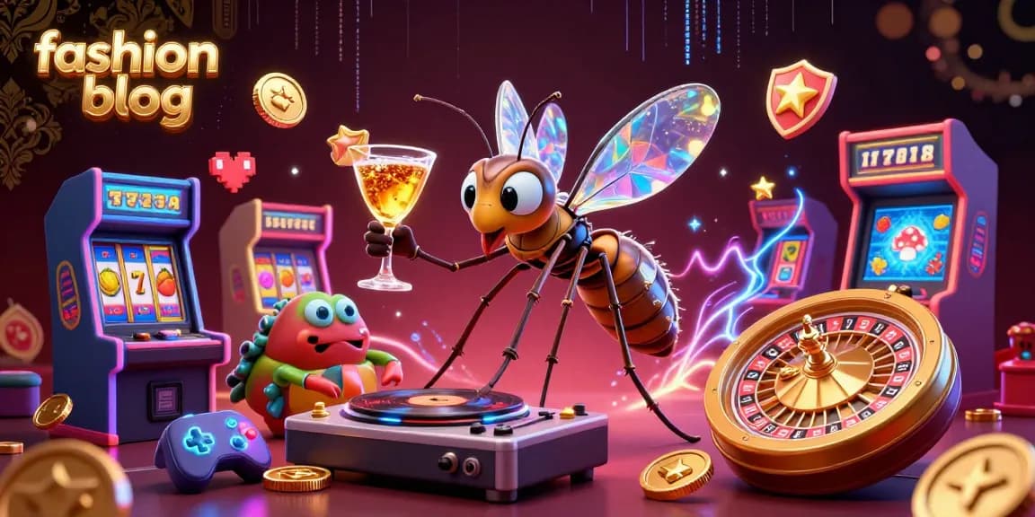 Engage with this lively fashion blog illustration depicting casino characters in vibrant action.