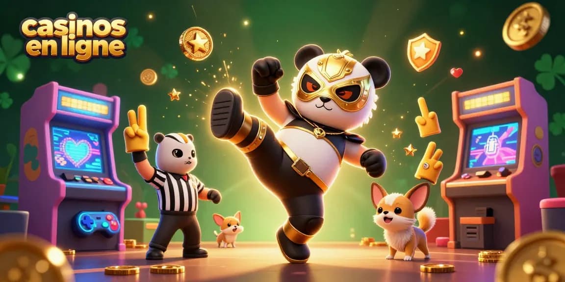 Interagissez avec des casinos en ligne dans une scène électrisante mettant en vedette des personnages animés et des éléments de jeu vibrants.