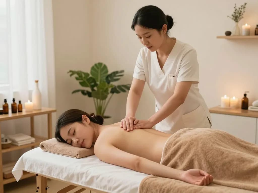스웨디시 massage therapy scene showcasing relaxation and tranquility.