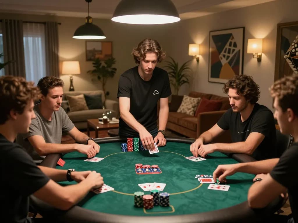 Engaging poker game scene emphasizing hidden wiki dark web user strategies and activities