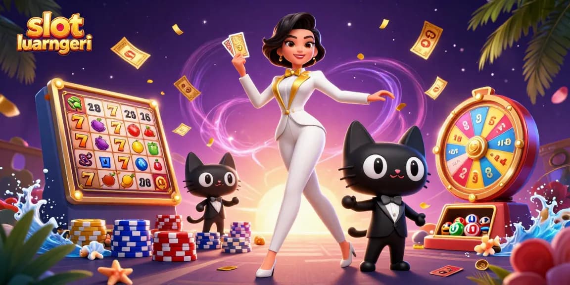 Experience excitement with slot luar negeri, featuring vibrant characters and thrilling game elements in a dynamic casino scene.