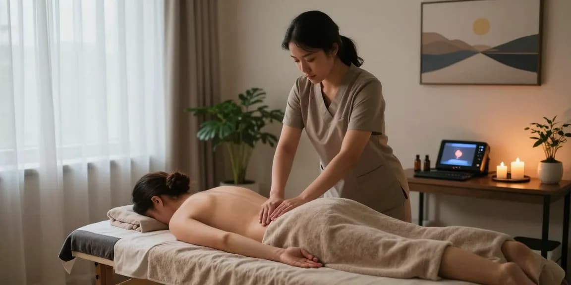 Swedish massage therapy at a modern studio highlighting relaxing atmosphere and professional care.