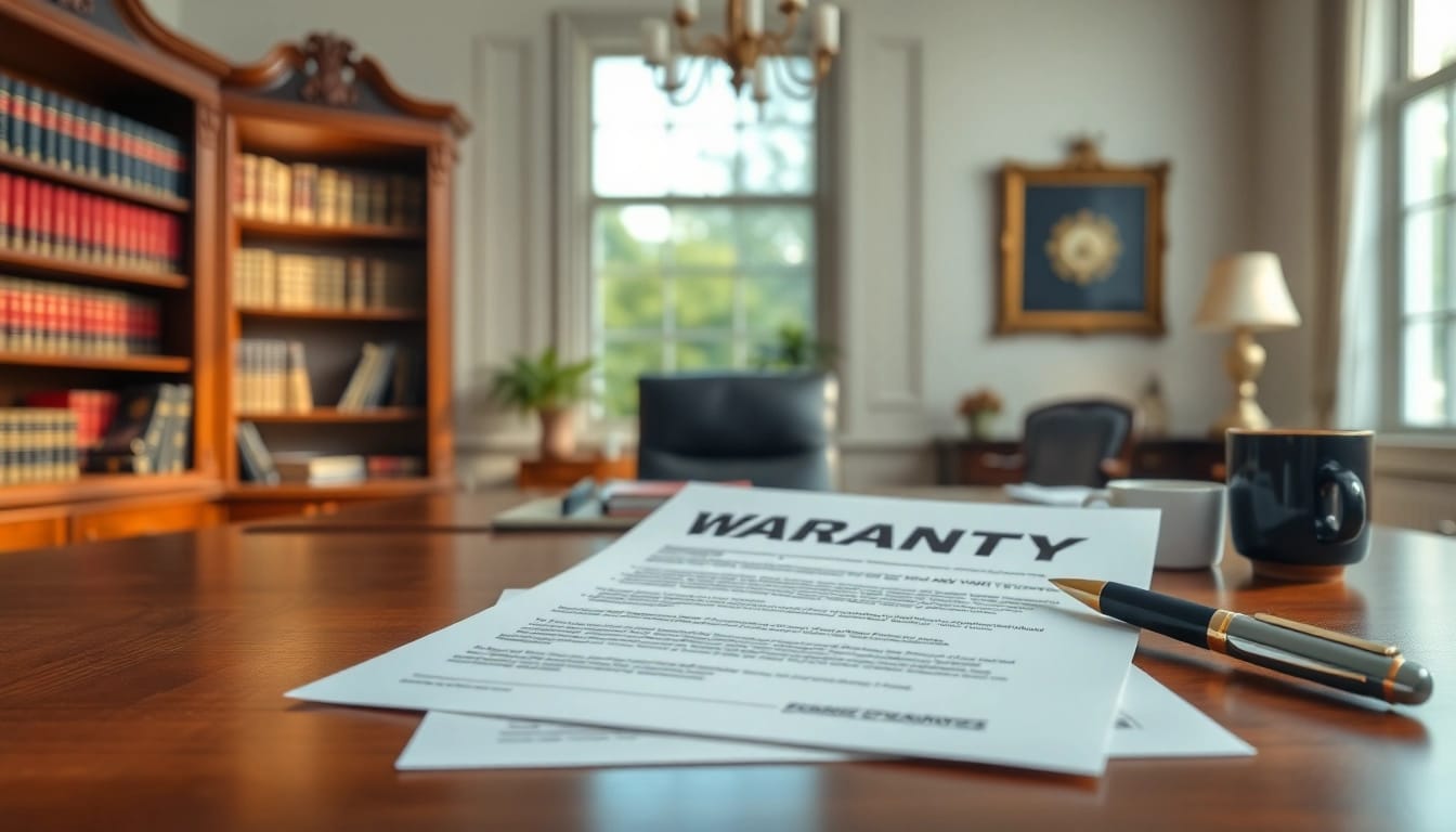 Showcasing a warranty company with clear exclusions on a polished desk in a professional environment.