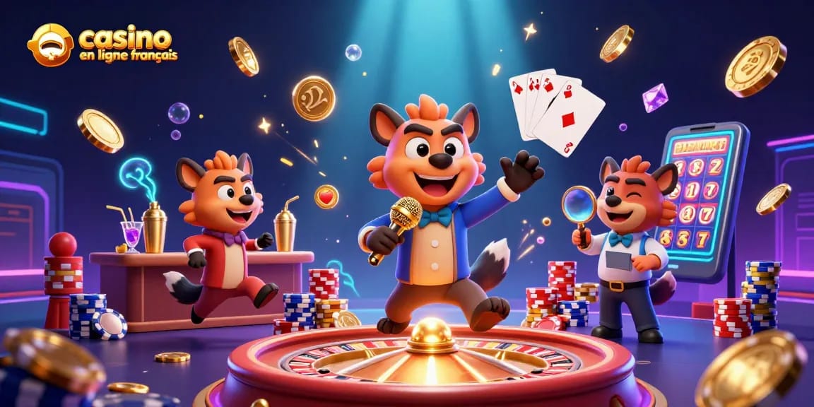 Vivez l'excitation du casino en ligne français avec un club de hyènes comiques, cocktails et jackpots !