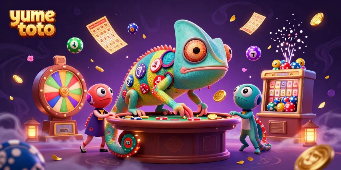 Menang dengan yume toto, terlihat jelas bola lotere berwarna-warni dan kartu bingo dalam ilustrasi menarik.