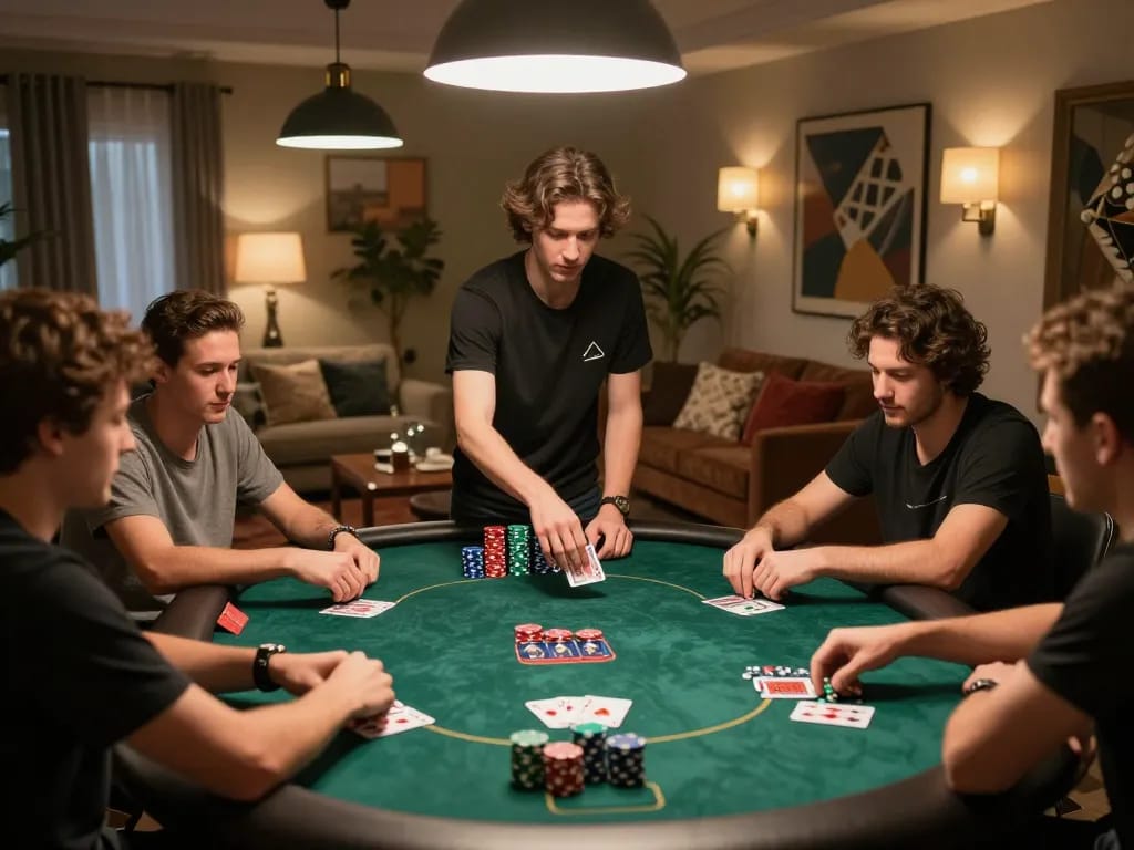 Engaging poker game scene emphasizing hidden wiki dark web user strategies and activities
