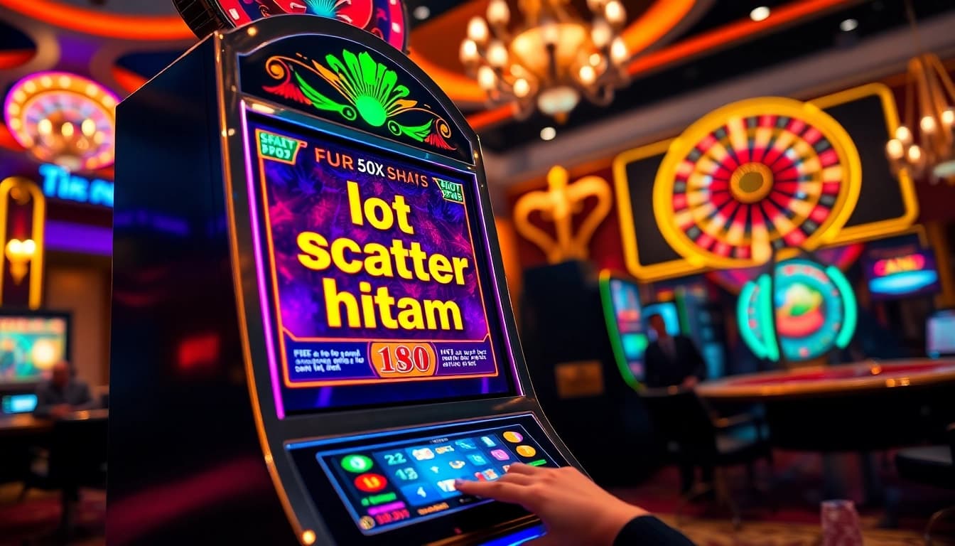Engaging with slot demo scatter hitam on a vibrant casino slot machine.