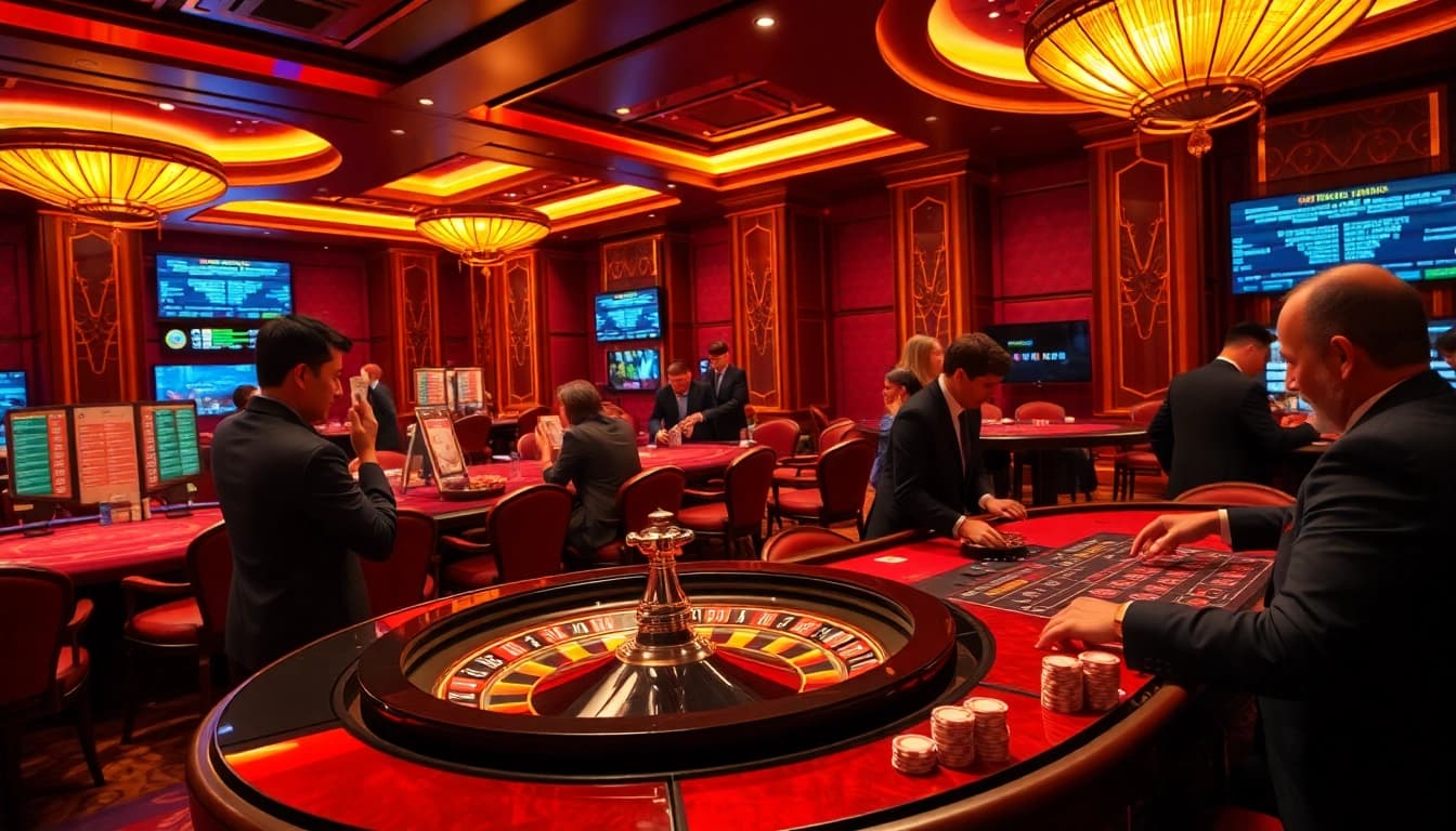 Players engaging at a casino table with the hidden wiki theme, surrounded by excitement and luxury.
