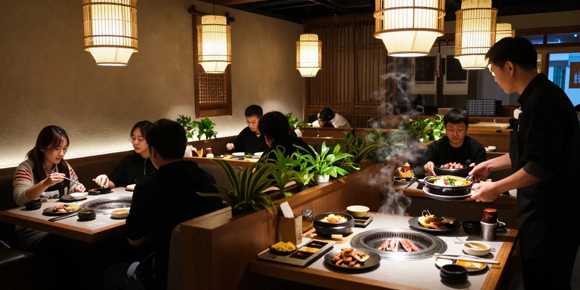 상봉동 한국관나이트 dining experience featuring vibrant Korean cuisine and contemporary decor