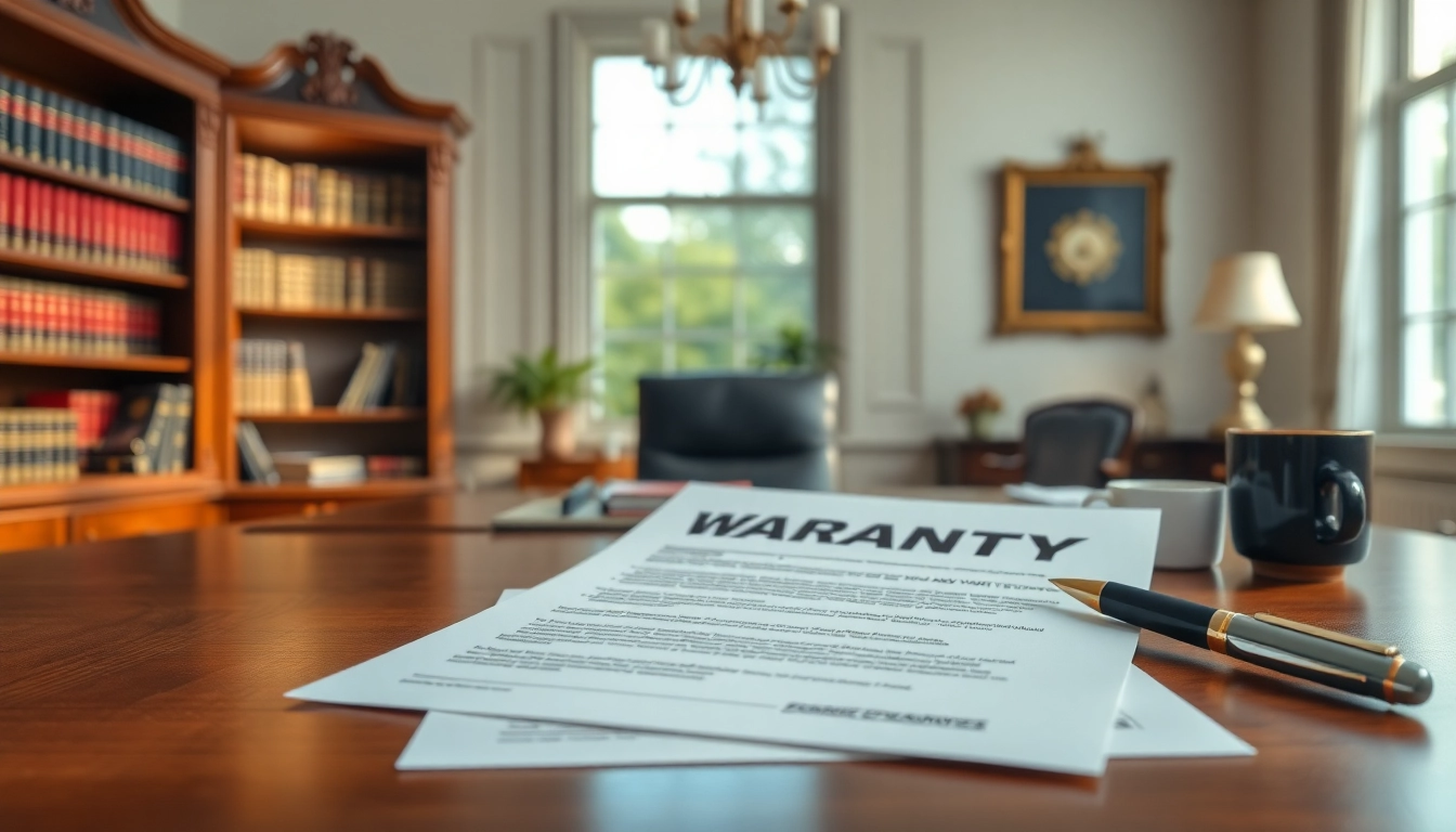 Showcasing a warranty company with clear exclusions on a polished desk in a professional environment.