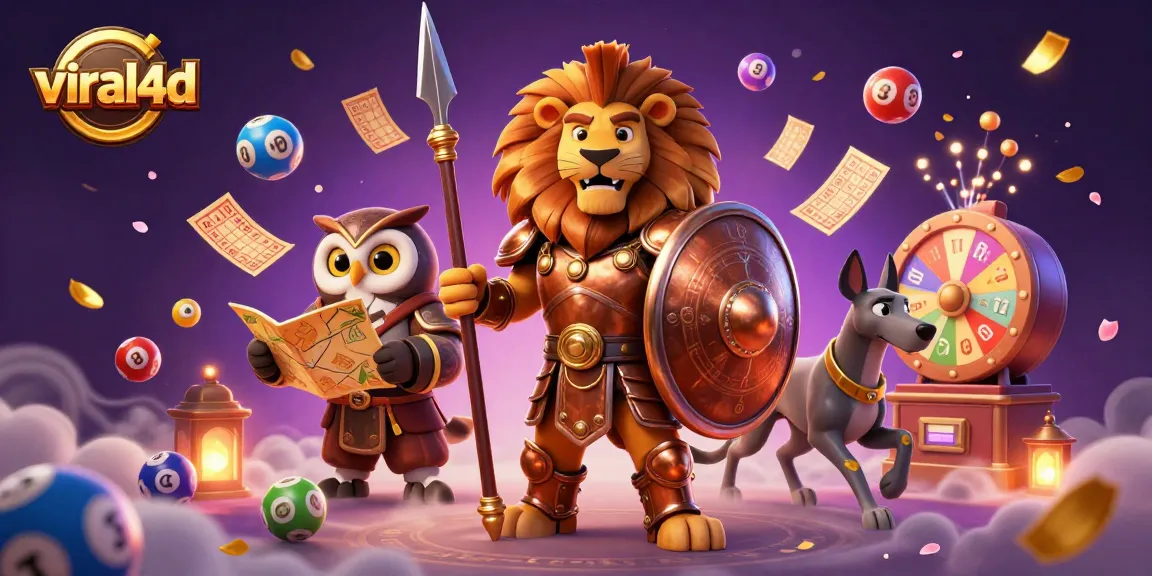 Engage with viral4d lottery excitement featuring a Spartan lion, wise owl, and swift greyhound.