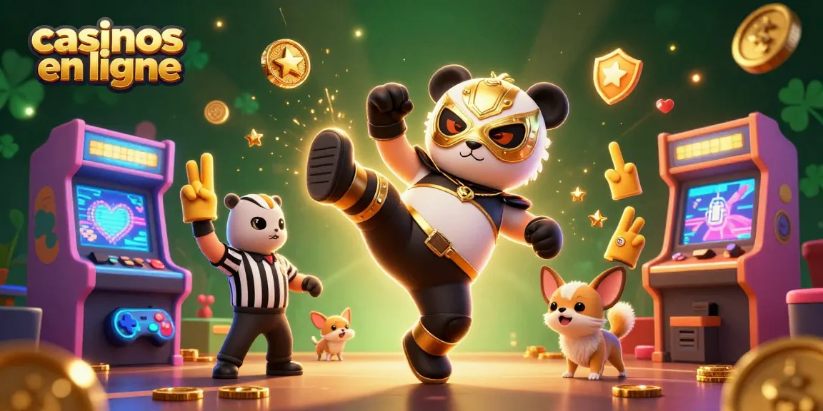 Interagissez avec des casinos en ligne dans une scène électrisante mettant en vedette des personnages animés et des éléments de jeu vibrants.