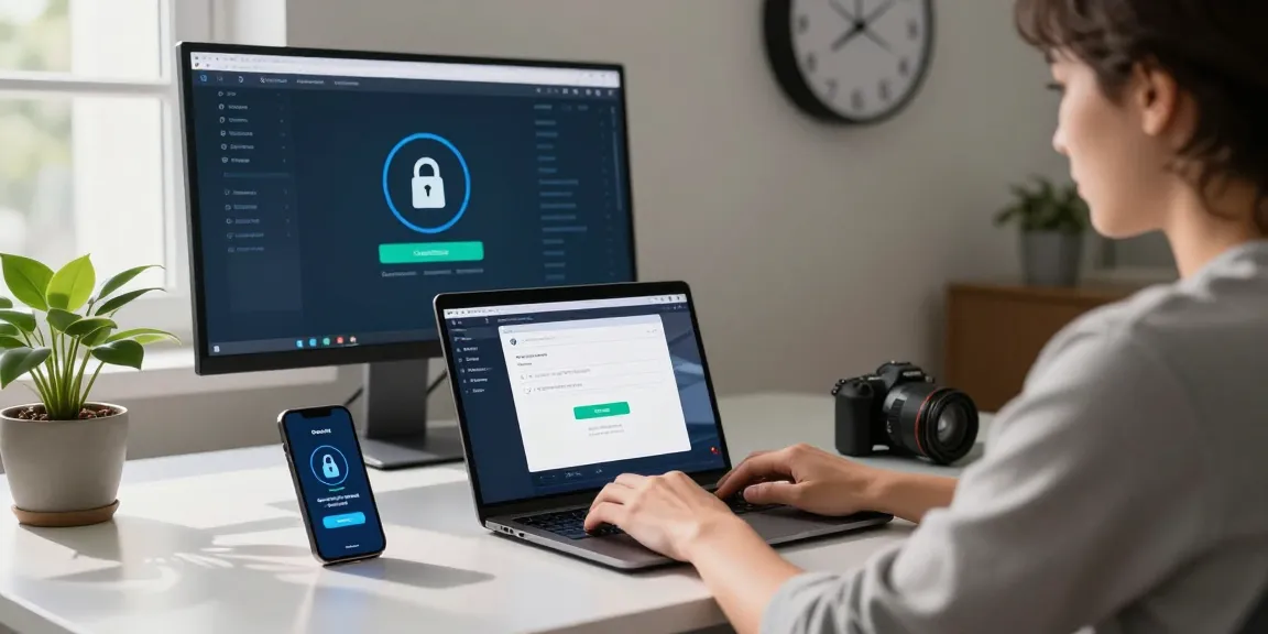 Individual verifying secure connection on https://shs-dome5.com/ in a modern home office environment.