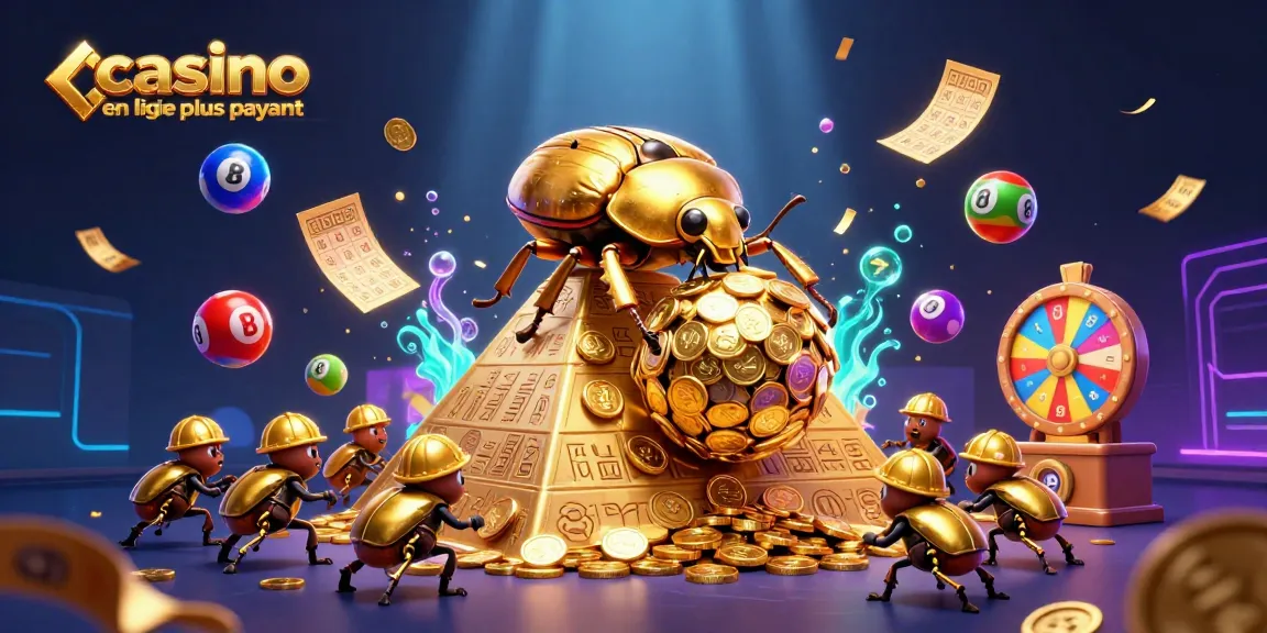 Visualiser les gains au casino en ligne le plus payant, avec une illustration de jeux dynamiques.