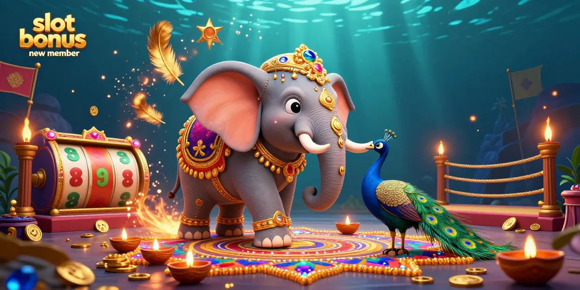 Engage with slot bonus new member and enjoy vibrant casino elements in a stunning 3D scene.
