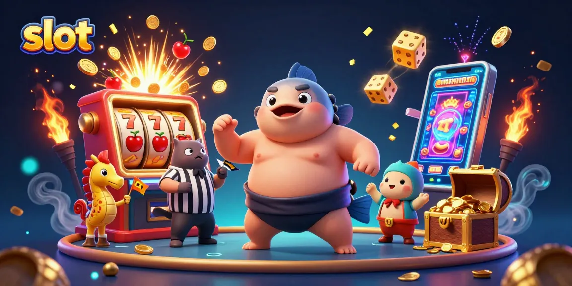 Spin the exciting slot reels in a vibrant underwater casino with dynamic characters and a jackpot explosion.