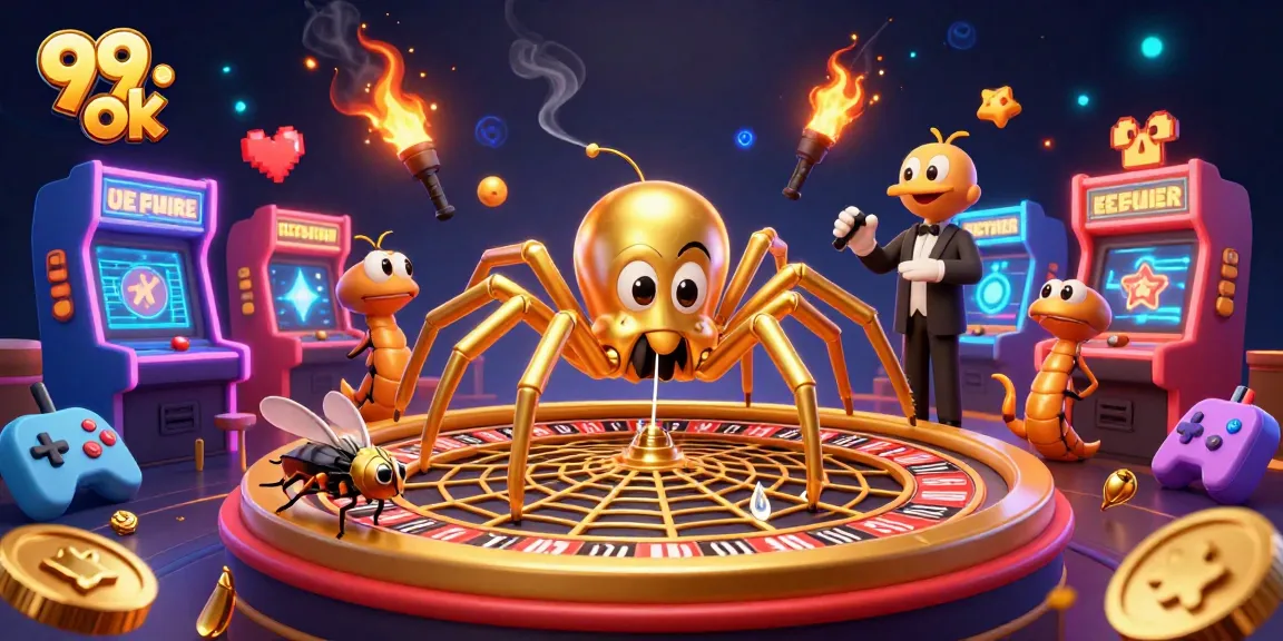 Experience the thrill of 99 ok with a captivating 3D casino scene full of vibrant game elements.