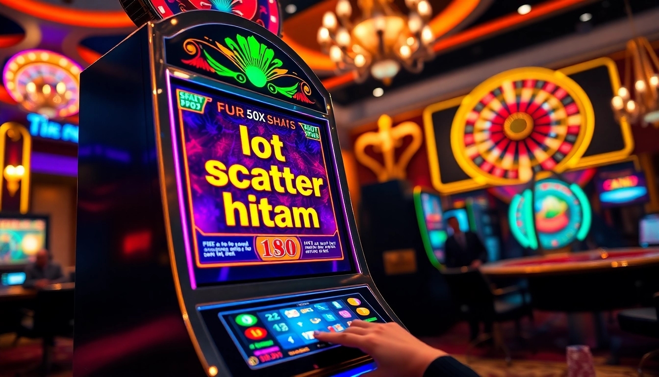 Engaging with slot demo scatter hitam on a vibrant casino slot machine.