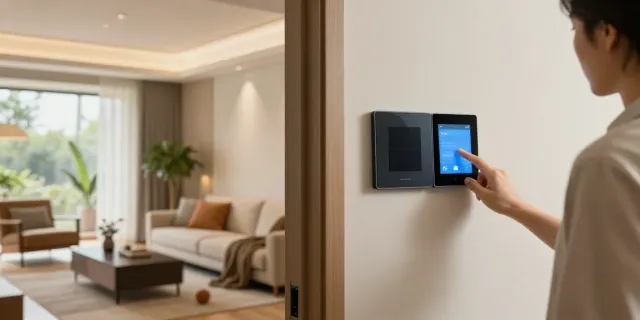 Highlighting a smart touch switch in a stylish home environment.