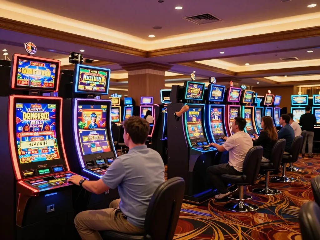 Engaging players experiencing สล็อต888 on vibrant slot machines amid an electrifying casino atmosphere