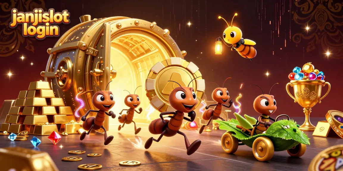 Join the action by janjislot login to a thrilling heist with cartoon ants in a vibrant casino world.