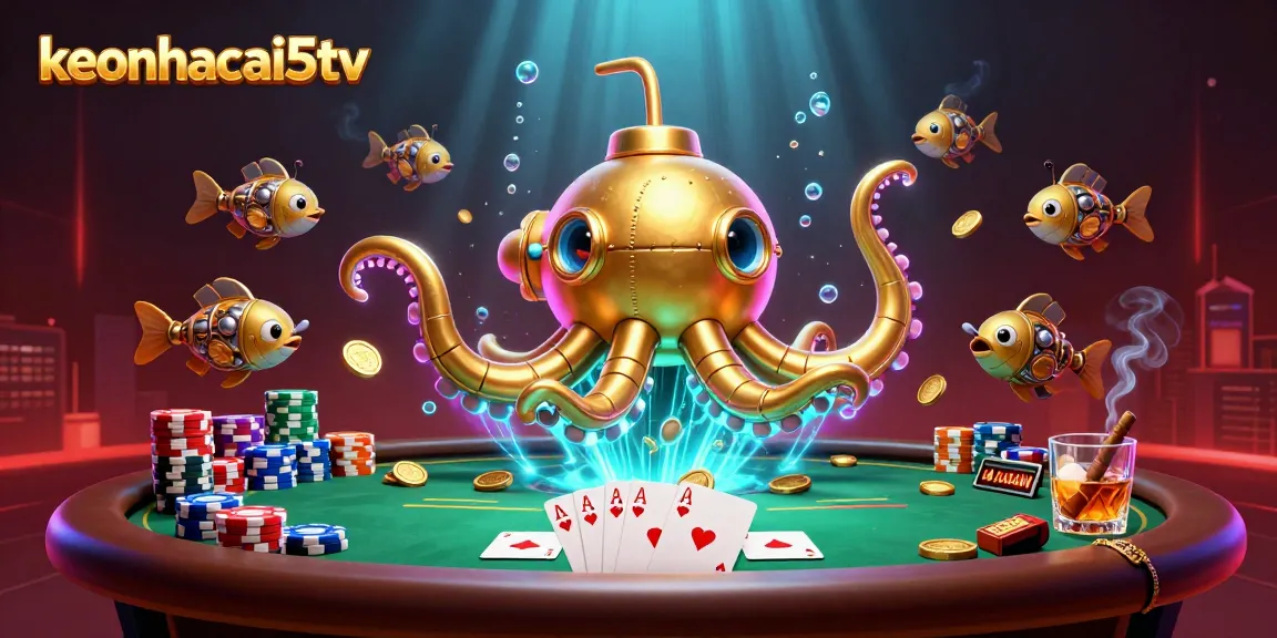 Engage in thrilling betting action with keonhacai5tv, highlighted by an exciting poker scene.
