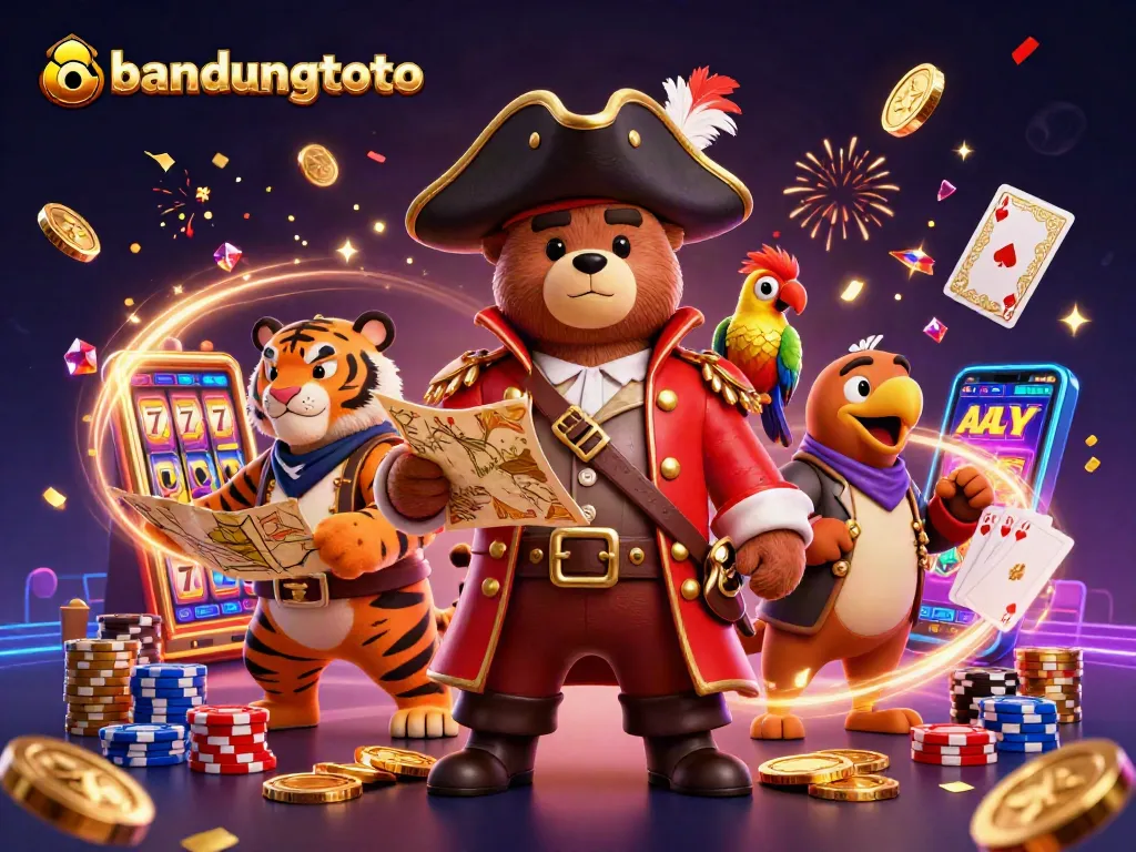 Experience thrilling gaming excitement at bandungtoto with 3D illustrated characters and vibrant casino elements
