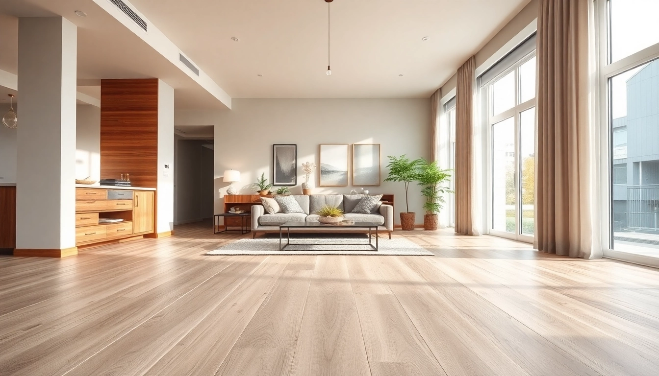 Enhance your space with stunning luxury vinyl flooring near me, featuring premium installation in a chic setting.