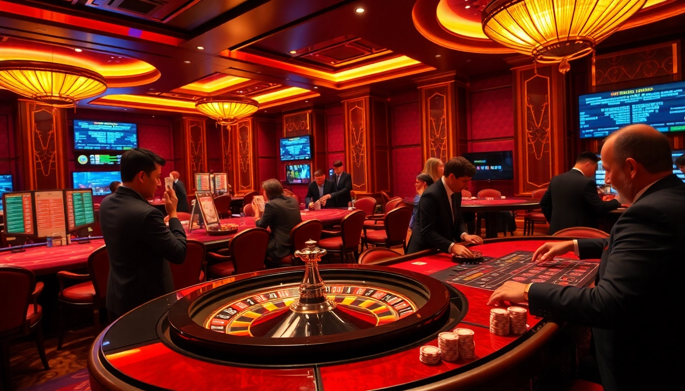 Players engaging at a casino table with the hidden wiki theme, surrounded by excitement and luxury.