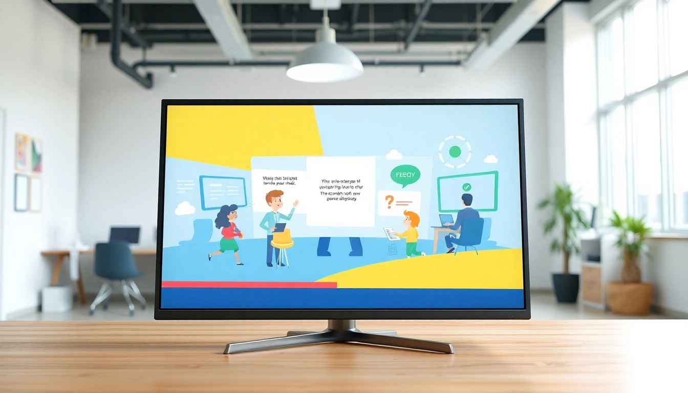 Erkläranimation mit dynamischen Charakteren und buntem Storyboard in einem modernen Büro