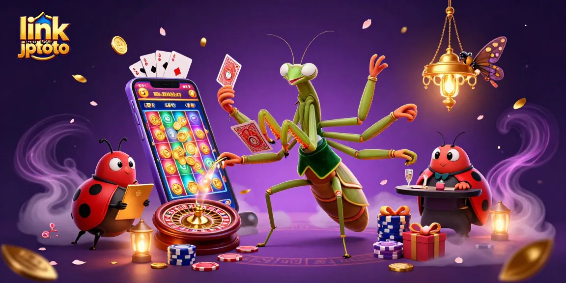 Gambir kerang bulu babi sambil memainkan slot di link alternatif jptoto, menampilkan nuansa kasino yang semarak.