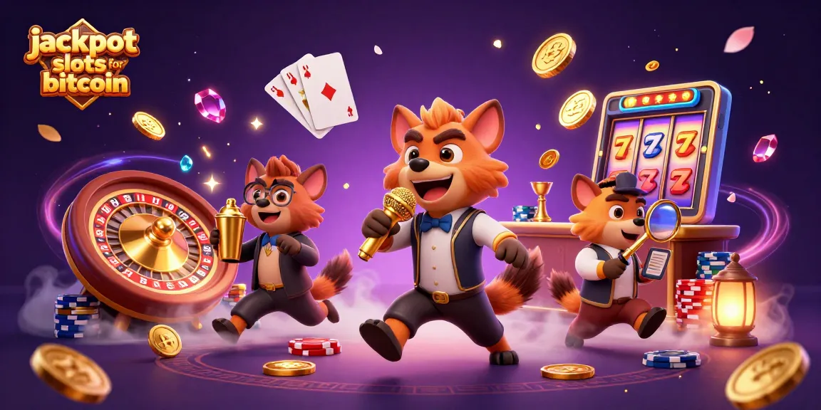 Engage in jackpot slots for bitcoin with this vibrant casino scene featuring animated hyenas.