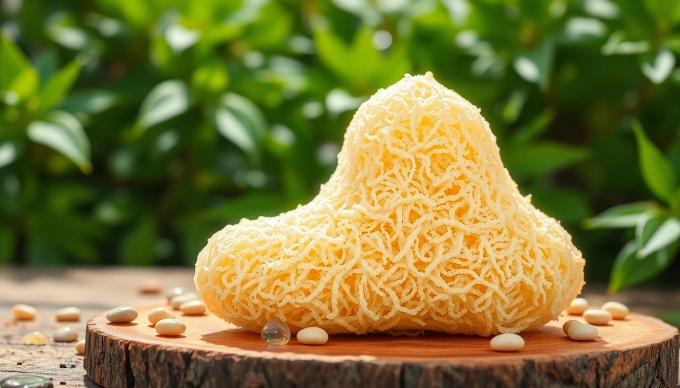 Exquisite raw loofah sponge set against a natural backdrop showcasing its unique texture.