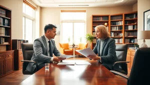 Engaging estate planning San Antonio consultation between an attorney and client in a bright office.