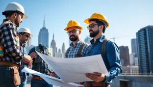 Engaged New York City General Contractor overseeing a dynamic construction site in NYC.