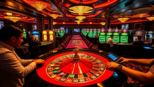 Experience the excitement of mm88 video gambling with thrilling roulette action at a vibrant casino.