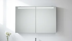 Gestalten Sie Ihr Bad mit einem eleganten sonni Spiegelschrank und integrierter Beleuchtung.