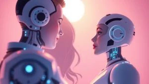 Engaging AI chat sex conversation with a virtual AI girlfriend in a modern interface.