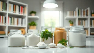 Découvrir des édulcorants en vrac naturels dans une cuisine moderne et lumineuse.