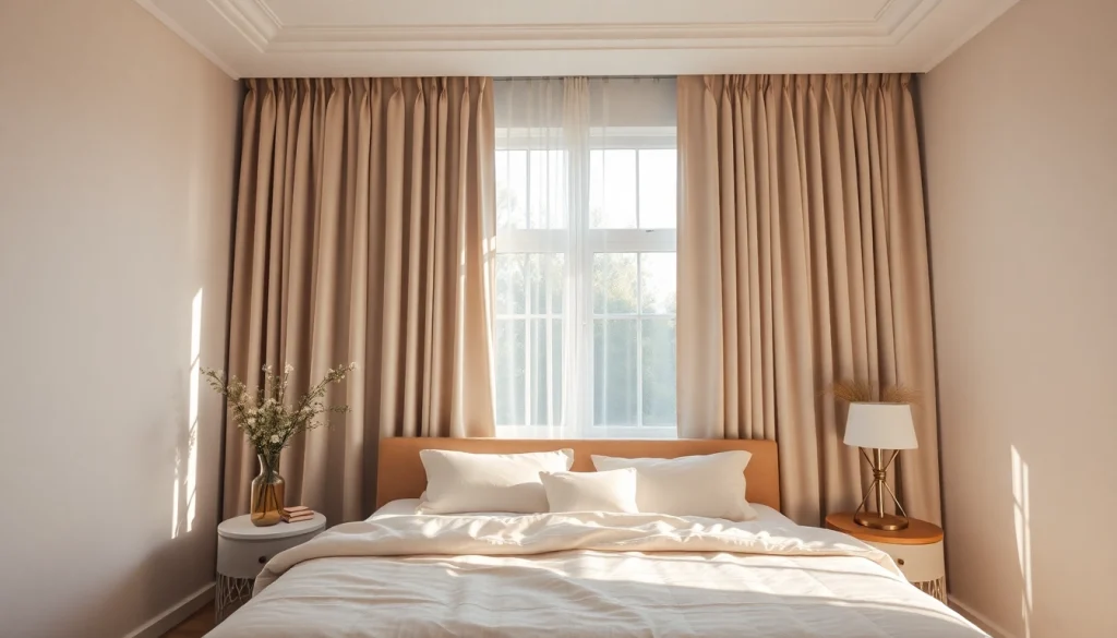 Creëer een donkere slaapkamer met verduisterende gordijnen die elegant het licht blokkeren.