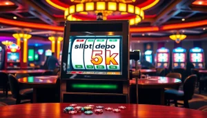 Experience the thrill of slot depo 5k at a luxurious casino featuring vibrant slot machines.