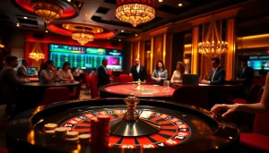 Exciting moment at 789P with players interacting at a casino table.