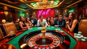 Experience the thrill of gaming at s88a.io, featuring vibrant casino tables and excited players.