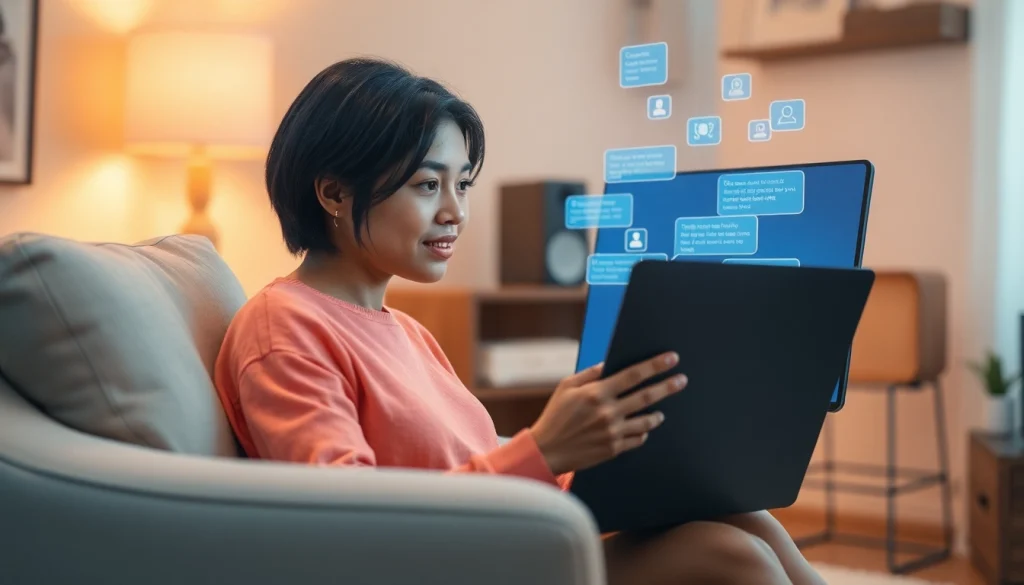 Engaging in an ai sex chat with a friendly AI chatbot in an intimate setting.