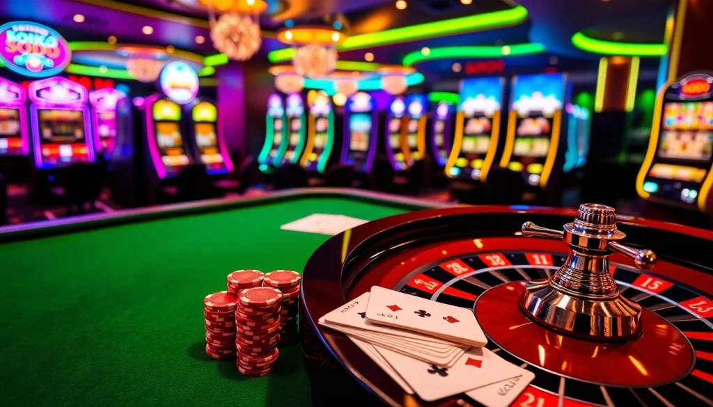 Experience the thrill of SODO Casino with vibrant gaming tables and exciting roulette.